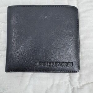 Spikes &‎ Sparrow Wallet Mens Black Leather Bifold ID Window Card Holder Gift